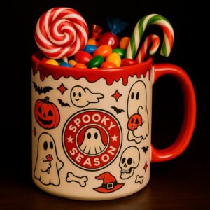 Taza Spooky Season con caramelos 🎃👻 – Especial Halloween